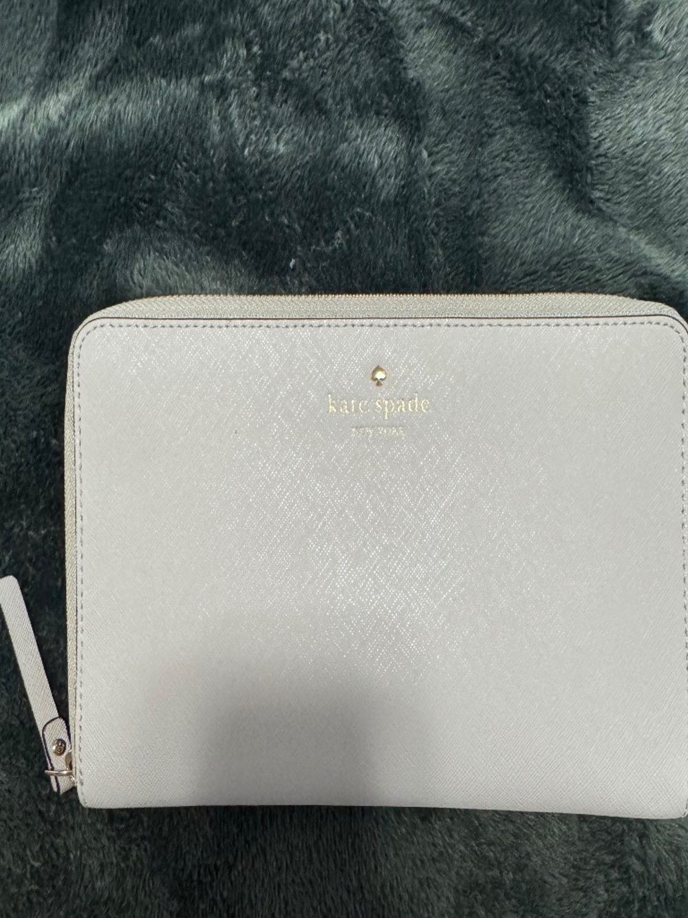 Kate Spade Cameron Street Stacy Large Zip Around Wallet | Cream Saffiano Leather